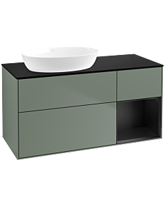 Villeroy und Boch Finion Villeroy und Boch Finion FA52PDGM 120cm, cover plate black matt, shelves black matt lacquer, Olive Matt Lacquer