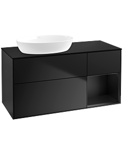 Villeroy und Boch Finion Villeroy und Boch Finion FA52PDPD 120cm, cover plate black matt, shelves black matt lacquer, black matt lacquer