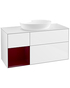 Villeroy und Boch Finion Villeroy und Boch Finion FA61HBGF 120cm, cover plate white matt, shelves Peony matt lacquer, glossy white lacquer