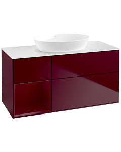 Villeroy und Boch Finion Waschtischunterschrank FA61HBHB 120cm, Abdeckplatte white matt, Regale Peony matt lacquer, Peony Matt