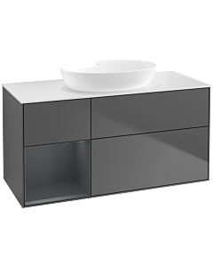 Villeroy und Boch Finion Villeroy und Boch Finion FA61HGGK 120cm, cover plate white matt, shelves midnight matt lacquer, anthracite matt