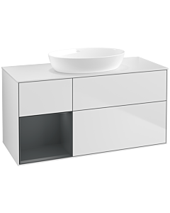Villeroy und Boch Finion Villeroy und Boch Finion FA61HGMT 120cm, cover plate white matt, shelves midnight matt lacquer, white matt lacquer