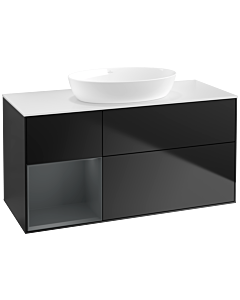 Villeroy und Boch Finion Villeroy und Boch Finion FA61HGPD 120cm, cover plate white matt, shelves midnight matt lacquer, black matt lacquer