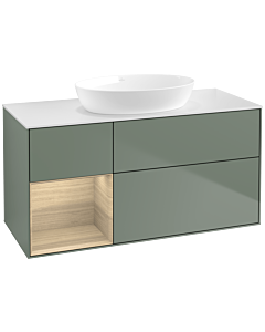 Villeroy und Boch Finion Villeroy und Boch Finion FA61PCGM 120cm, cover plate white matt, shelves Oak Veneer , Olive Matt Lacquer