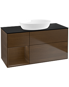 Villeroy und Boch Finion Villeroy und Boch Finion FA62GNGN 120cm, cover plate black matt, shelves Walnut Veneer , Walnut Veneer veneer