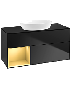 Villeroy und Boch Finion Villeroy und Boch Finion FA62HFPD 120cm, cover plate black matt, shelves gold matt lacquer, black matt lacquer