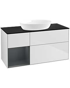 Villeroy und Boch Finion Villeroy und Boch Finion FA62HGMT 120cm, cover plate black matt, shelves midnight matt lacquer, white matt lacquer