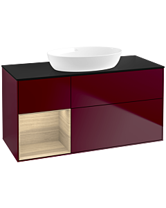 Villeroy und Boch Finion Villeroy und Boch Finion FA62PCHB 120cm, cover plate black matt, shelves Oak Veneer , Peony Matt