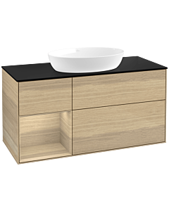 Villeroy und Boch Finion Villeroy und Boch Finion FA62PCPC 120cm, cover plate black matt, shelves Oak Veneer , Oak Veneer