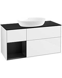 Villeroy und Boch Finion Villeroy und Boch Finion FA62PDGF 120cm, cover plate black matt, shelves black matt lacquer, glossy white lacquer