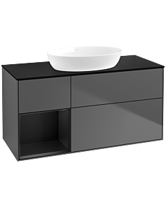 Villeroy und Boch Finion Villeroy und Boch Finion FA62PDGK 120cm, cover plate black matt, shelves black matt lacquer, anthracite matt