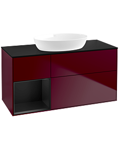 Villeroy und Boch Finion Villeroy und Boch Finion FA62PDHB 120cm, cover plate black matt, shelves black matt lacquer, Peony Matt