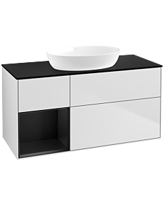 Villeroy und Boch Finion Villeroy und Boch Finion FA62PDMT 120cm, cover plate black matt, shelves black matt lacquer, white matt lacquer