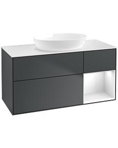 Villeroy und Boch Finion Waschtischunterschrank FA71GFHG 120cm, Abdeckplatte white matt, Regale Glossy white lacquer, Midnight Blue Matt Lacquer