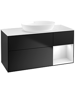 Villeroy und Boch Finion Villeroy und Boch Finion FA71GFPD 120cm, cover plate white matt, shelves Glossy white lacquer, Black matt lacquer
