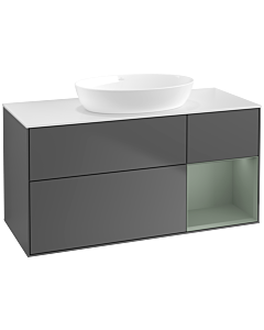 Villeroy und Boch Finion Villeroy und Boch Finion FA71GMGK 120cm, cover plate white matt, shelves olive matt lacquer, anthracite matt
