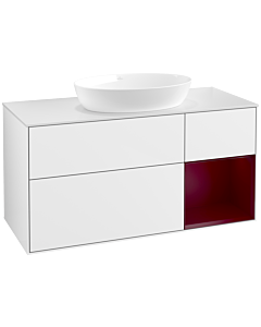 Villeroy und Boch Finion Villeroy und Boch Finion FA71HBGF 120cm, cover plate white matt, shelves Peony matt lacquer, glossy white lacquer