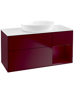 Villeroy und Boch Finion Waschtischunterschrank FA71HBHB 120cm, Abdeckplatte white matt, Regale Peony matt lacquer, Peony Matt