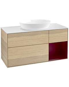 Villeroy und Boch Finion Villeroy und Boch Finion FA71HBPC 120cm, cover plate white matt, shelves Peony matt lacquer, Oak Veneer