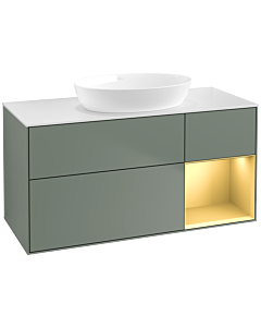 Villeroy und Boch Finion Villeroy und Boch Finion FA71HFGM 120cm, cover plate white matt, shelves gold matt lacquer, Olive Matt Lacquer