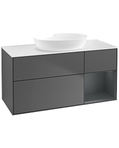 Villeroy und Boch Finion Villeroy und Boch Finion FA71HGGK 120cm, cover plate white matt, shelves midnight matt lacquer, anthracite matt