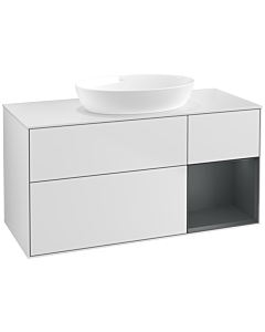 Villeroy und Boch Finion Villeroy und Boch Finion FA71HGMT 120cm, cover plate white matt, shelves midnight matt lacquer, white matt lacquer