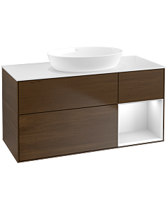 Villeroy und Boch Finion Villeroy und Boch Finion FA71MTGN 120cm, cover plate white matt, shelves white matt lacquer, walnut veneer