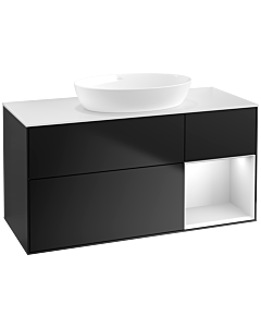Villeroy und Boch Finion Villeroy und Boch Finion FA71MTPD 120cm, cover plate white matt, shelves white matt lacquer, black matt lacquer