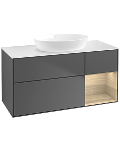 Villeroy und Boch Finion Villeroy und Boch Finion FA71PCGK 120cm, cover plate white matt, shelves Oak Veneer , anthracite matt