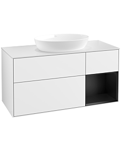 Villeroy und Boch Finion Villeroy und Boch Finion FA71PDGF 120cm, cover plate white matt, shelves black matt lacquer, glossy white lacquer