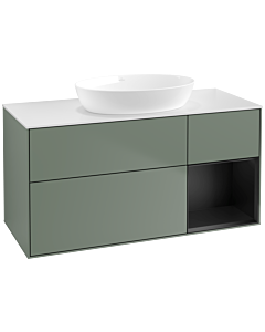 Villeroy und Boch Finion Villeroy und Boch Finion FA71PDGM 120cm, cover plate white matt, shelves black matt lacquer, Olive Matt Lacquer