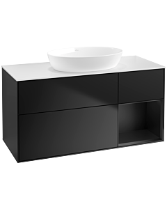 Villeroy und Boch Finion Villeroy und Boch Finion FA71PDPD 120cm, cover plate white matt, shelves black matt lacquer, black matt lacquer
