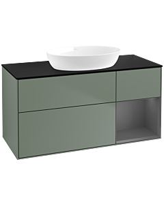 Villeroy und Boch Finion Villeroy und Boch Finion FA72GKGM 120cm, cover plate black matt, shelves anthracite matt lacquer, Olive Matt Lacquer