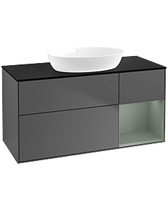 Villeroy und Boch Finion Villeroy und Boch Finion FA72GMGK 120cm, cover plate black matt, shelves olive matt lacquer, anthracite matt