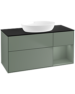 Villeroy und Boch Finion Villeroy und Boch Finion FA72GMGM 120cm, cover plate black matt, shelves olive matt lacquer, Olive Matt Lacquer