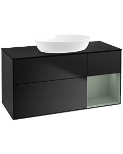 Villeroy und Boch Finion Villeroy und Boch Finion FA72GMPD 120cm, cover plate black matt, shelves olive matt lacquer, black matt lacquer