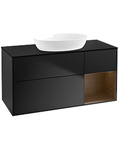 Villeroy und Boch Finion Villeroy und Boch Finion FA72GNPD 120cm, cover plate black matt, shelves Walnut Veneer , black matt lacquer