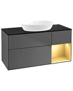 Villeroy und Boch Finion Villeroy und Boch Finion FA72HFGK 120cm, cover plate black matt, shelves gold matt lacquer, anthracite matt
