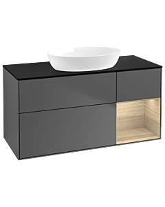 Villeroy und Boch Finion Villeroy und Boch Finion FA72PCGK 120cm, cover plate black matt, shelves Oak Veneer , anthracite matt