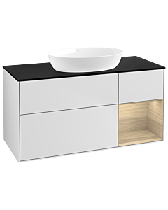 Villeroy und Boch Finion Villeroy und Boch Finion FA72PCMT 120cm, cover plate black matt, shelves Oak Veneer , white matt lacquer