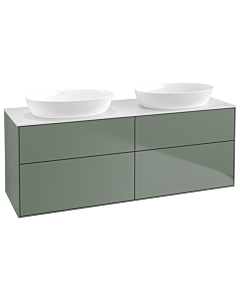 Villeroy und Boch Finion FA8100GM 160x60.3cm, plaque de recouvrement blanc mat, Olive Matt Lacquer