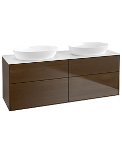Villeroy und Boch Finion Waschtischunterschrank FA8100GN 160x60,3cm, Abdeckplatte white matt, Walnut veneer