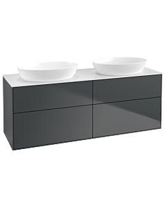 Villeroy und Boch Finion Waschtischunterschrank FA8100HG 160x60,3cm, Abdeckplatte white matt, Midnight Blue Matt Lacquer