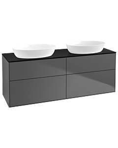 Villeroy und Boch Finion Waschtischunterschrank FA8200GK 160x60,3cm, Abdeckplatte black matt, Anthracite matt