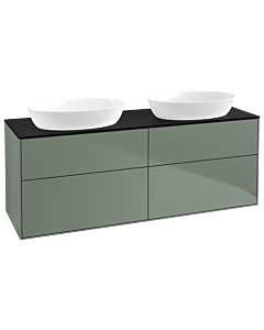 Villeroy und Boch Finion FA8200GM 160x60.3cm, plaque de recouvrement noir mat, Olive Matt Lacquer