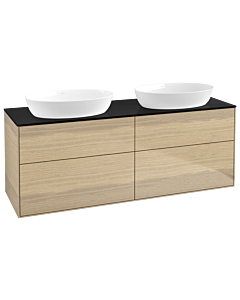 Villeroy und Boch Finion Waschtischunterschrank FA8200PC 160x60,3cm, Abdeckplatte black matt, Oak Veneer