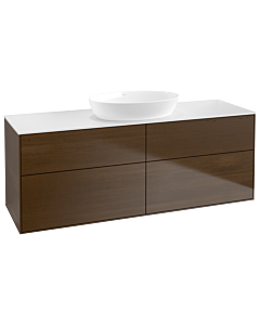 Villeroy und Boch Finion Waschtischunterschrank FA9100GN 160x60,3cm, Abdeckplatte white matt, Walnut veneer