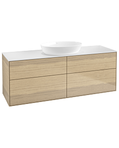 Villeroy und Boch Finion FA9100PC 160x60.3cm, plaque de recouvrement blanc mat, Oak Veneer