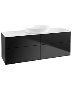 Villeroy und Boch Finion Waschtischunterschrank FA9100PD 160x60,3cm, Abdeckplatte white matt, Black matt lacquer