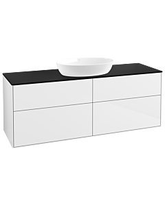 Villeroy und Boch Finion Villeroy und Boch FA9200GF 160x60,3cm, plaque de recouvrement noir mat, laqué blanc brillant